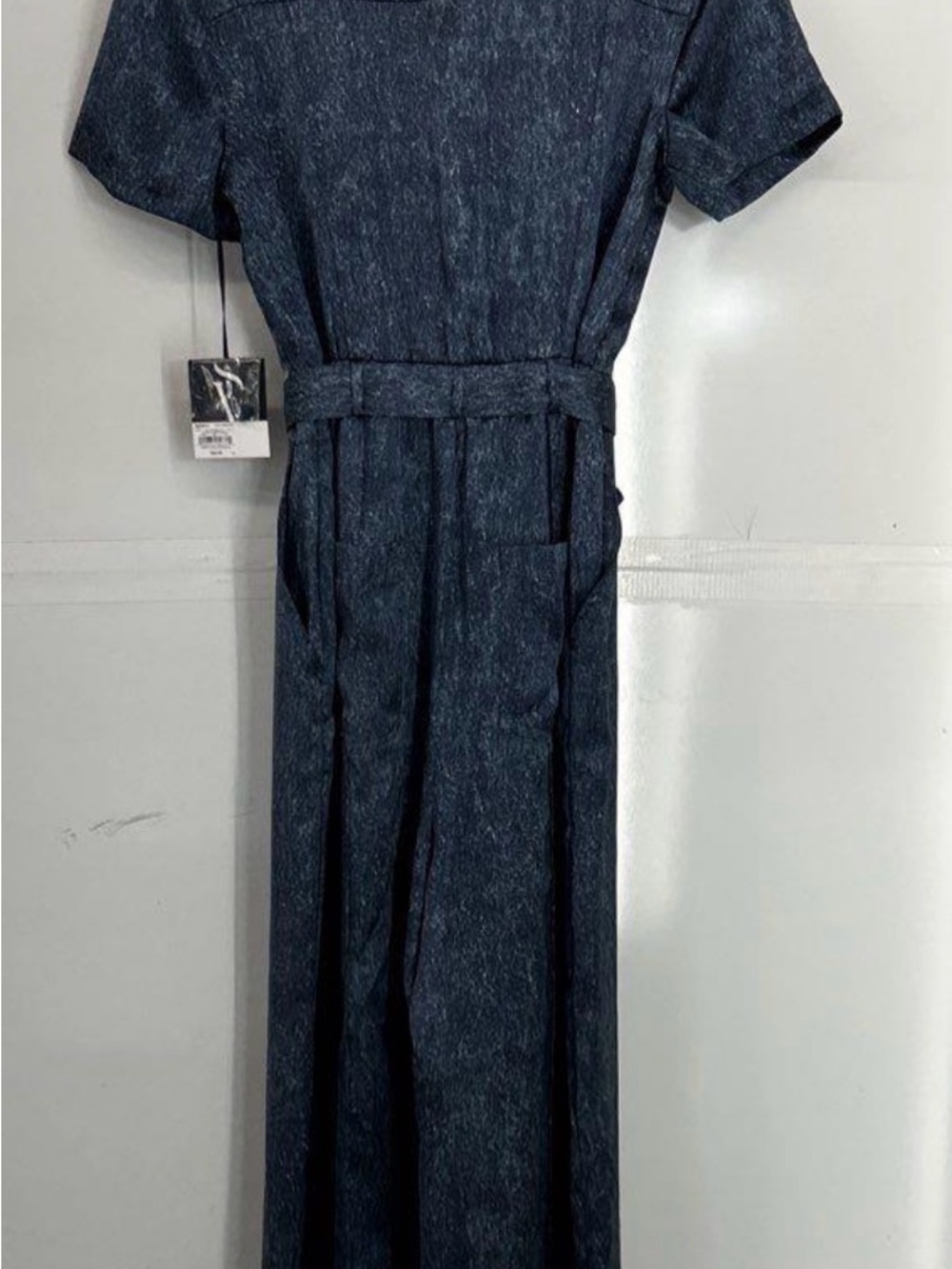 Dark Wash Simply Vera Wang Denim Jumpsuit with Tie Belt - Picture 2 of 4